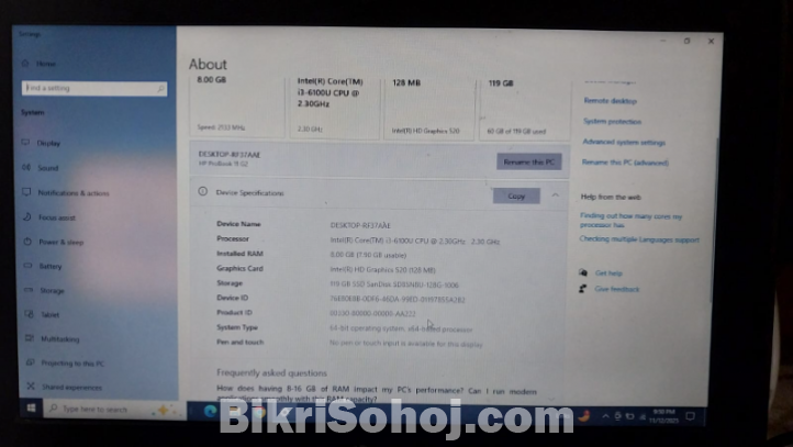 Hp Probook 11 G2 Intel Core I3